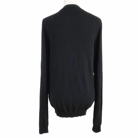 Frank AND OAK MEN'S 100% MERINO WOOL BLACK CREW NECK KNITTED SWEATER - M - Picture 3 of 9